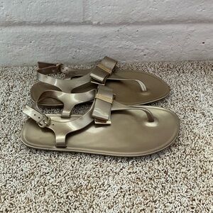 Michael Kors Gold Sandals with Buckle
